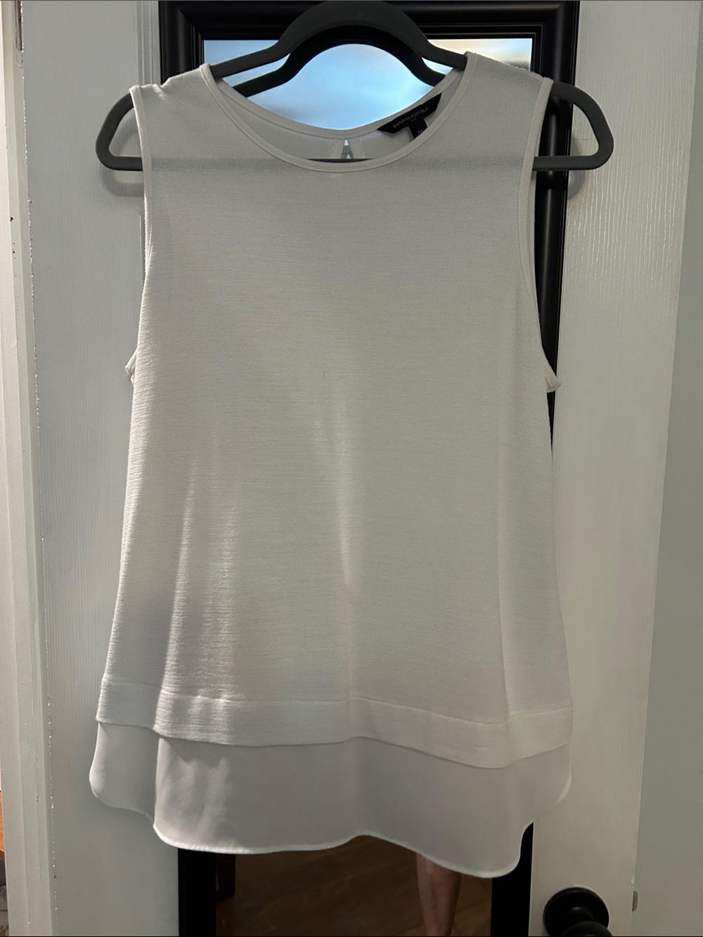 Banana Republic White Layered Sleeveless Tank Top